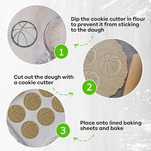 Moose Goods Basketball Cookie Cutter Set Of 5 - Sports Cookie Cutters Shapes & Stamp, Basketball Jersey Cookie Cutter For Diy Baking Supplies - Basketball Shirt Cookie Cutter & Sneaker Cookie Cutter #TOP2