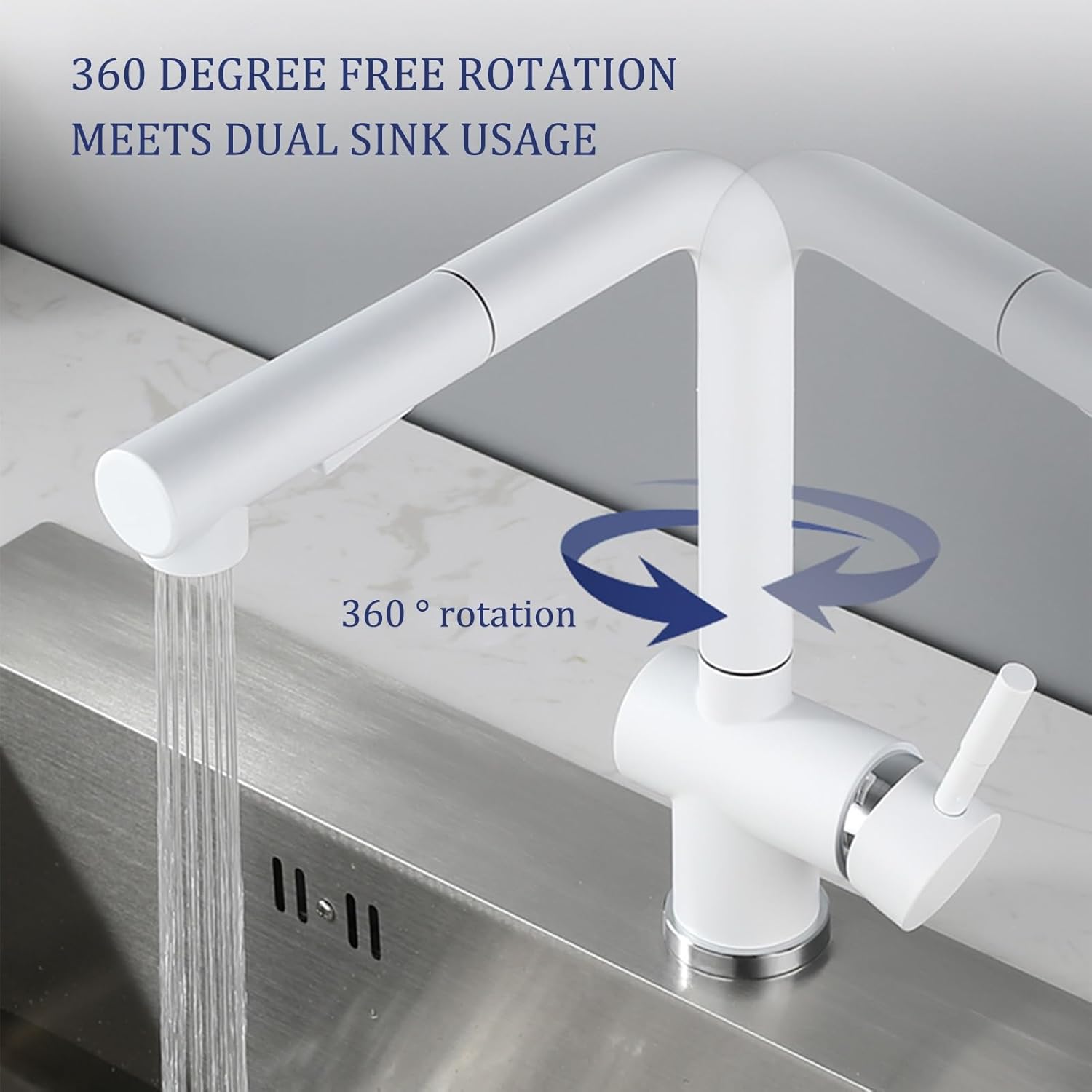 Pu Kitchen Faucet - 2 Functions, Farmhouse Style, Easy Installation, Versatile Colors for RVs & Modern Homes