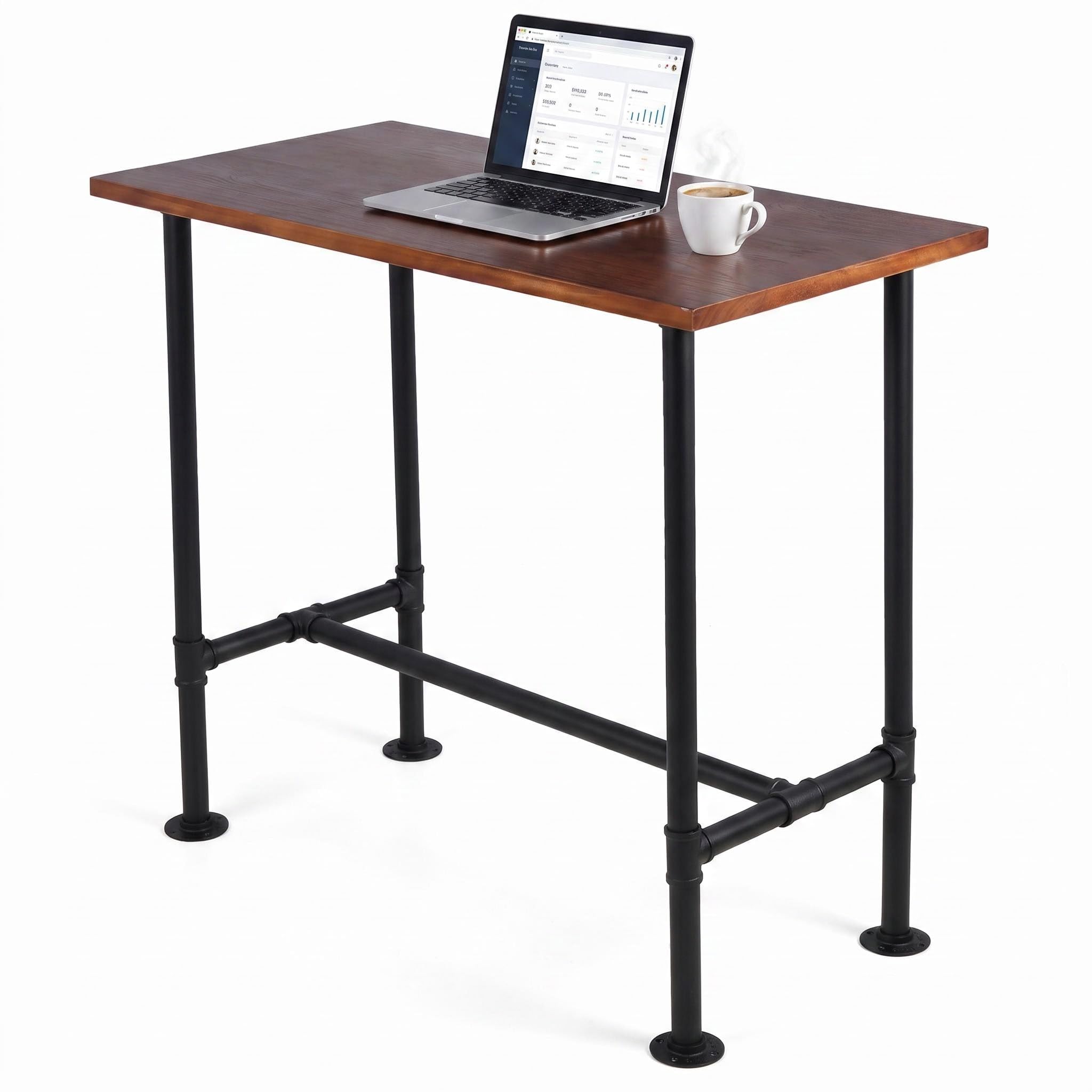 BOKKOLIK Industrial 41.3 Inch Pipe Design Bistro Table