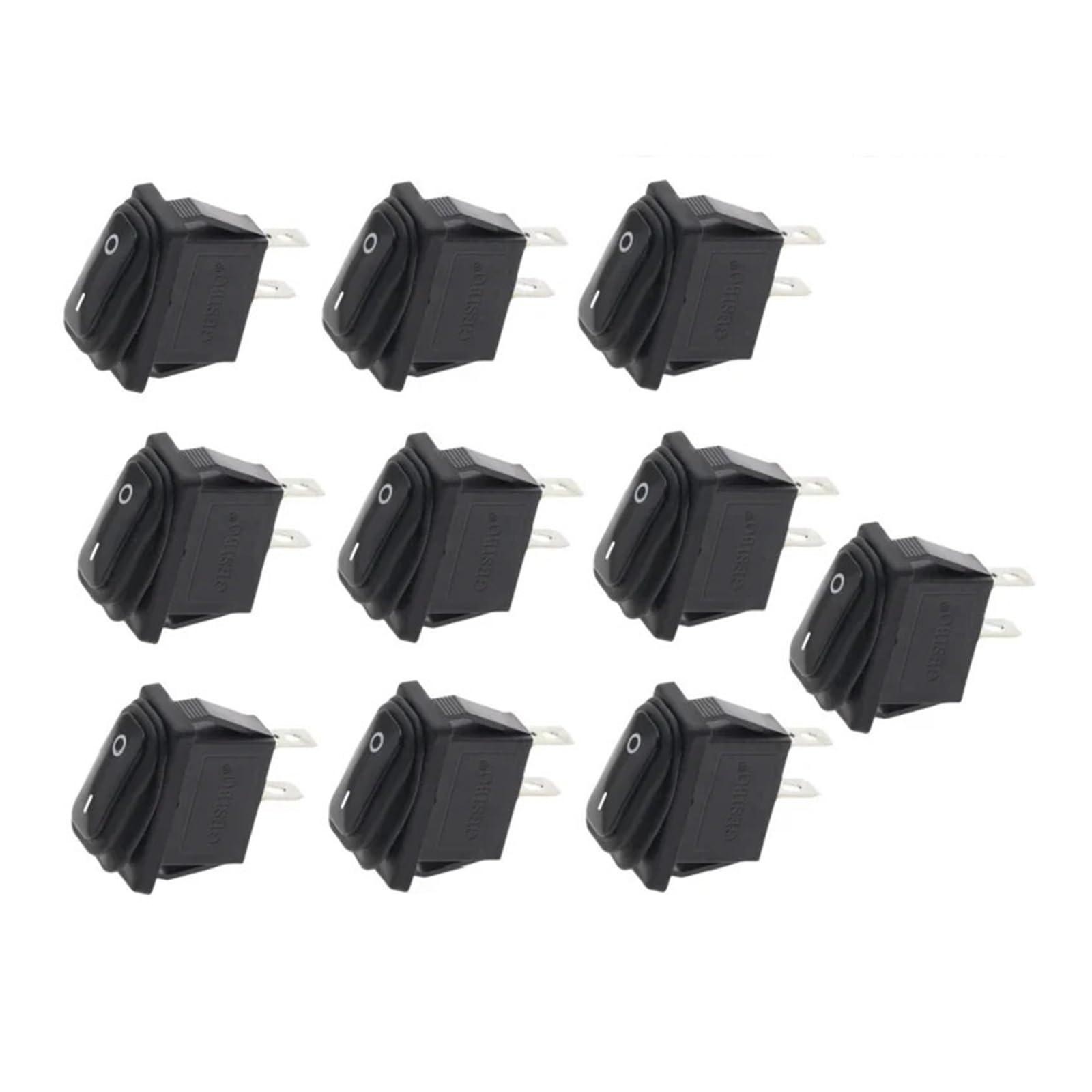 AUOQKQUT 10pcs 2D2P-BLACK NO LIGHT KCD3 34x17.5mm Rocker Switch ON-OFF 2Pin 2Position,15A 250VAC/20A 125VAC
