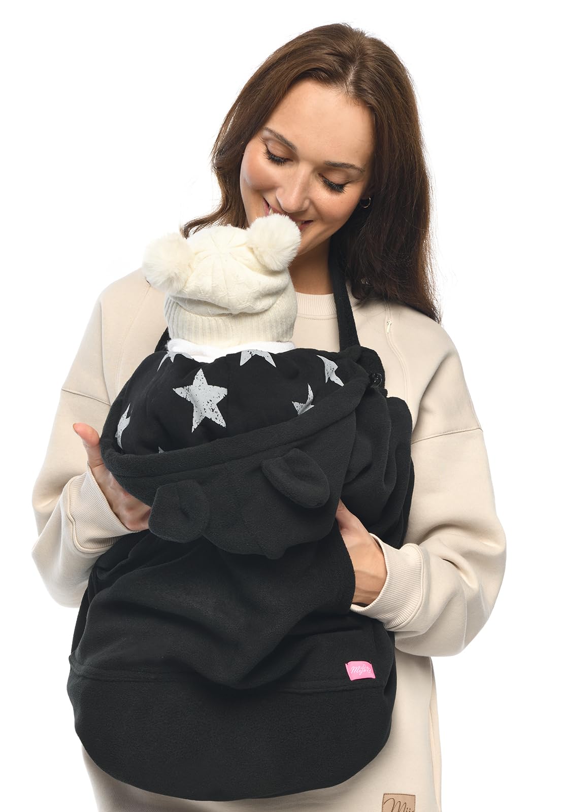 Mija 4023 - Copritutto universale per Baby Carrier/Traget/Cape 4023 (nero/con stelle 2)