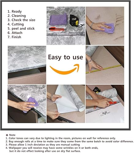 Miniatura 8 de Papel autoadhesivo de madera azul de 19.6 x 118 pulgadas, película autoadhesiva decorativa para muebles, papel de contacto de grano de madera,