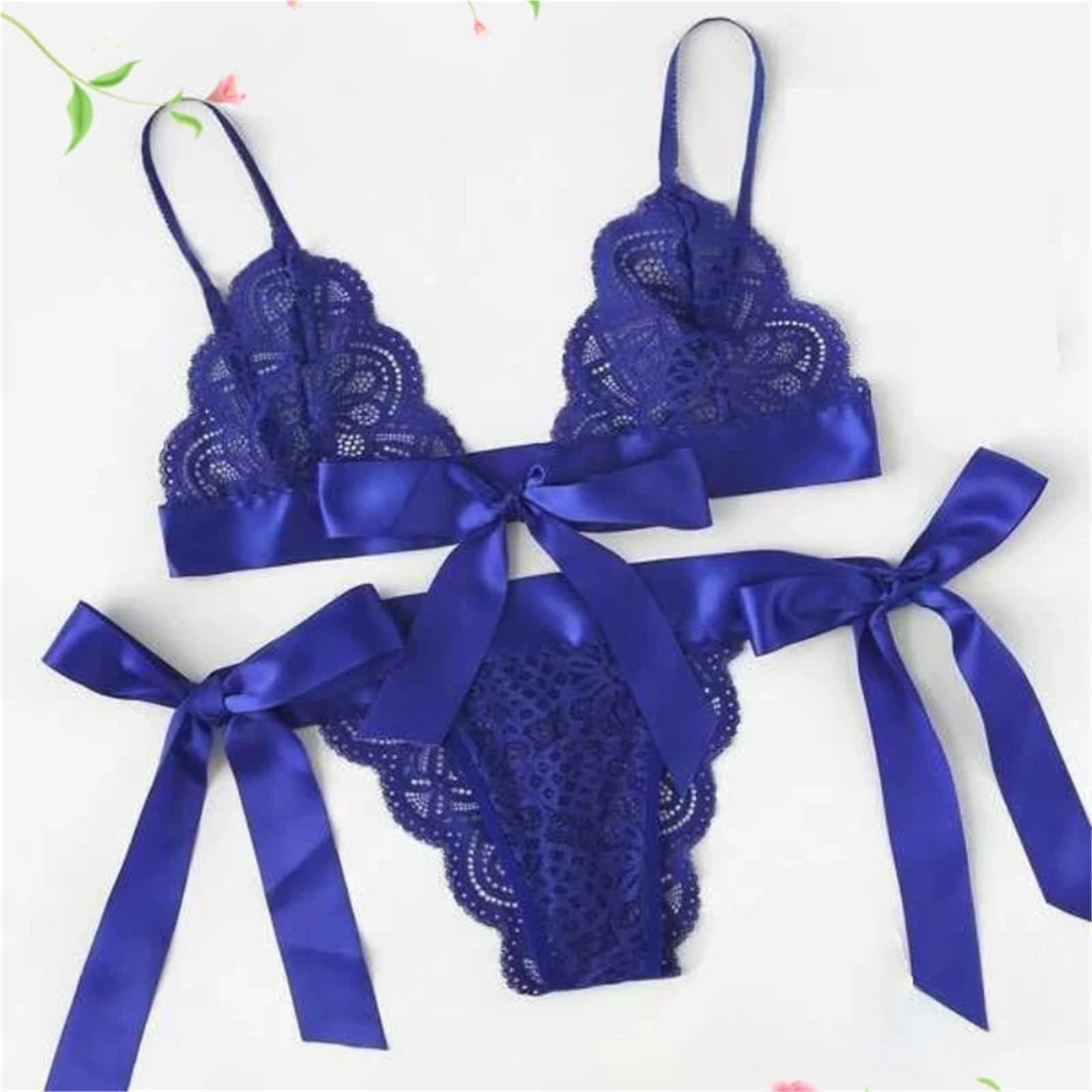Mutandine sopra il ginocchio Set di lingerie da donna in pizzo sexy con reggiseno e mutandine, set di lingerie da donna trasparente in rosso, set di biancheria intima ultrasottile senza fodera