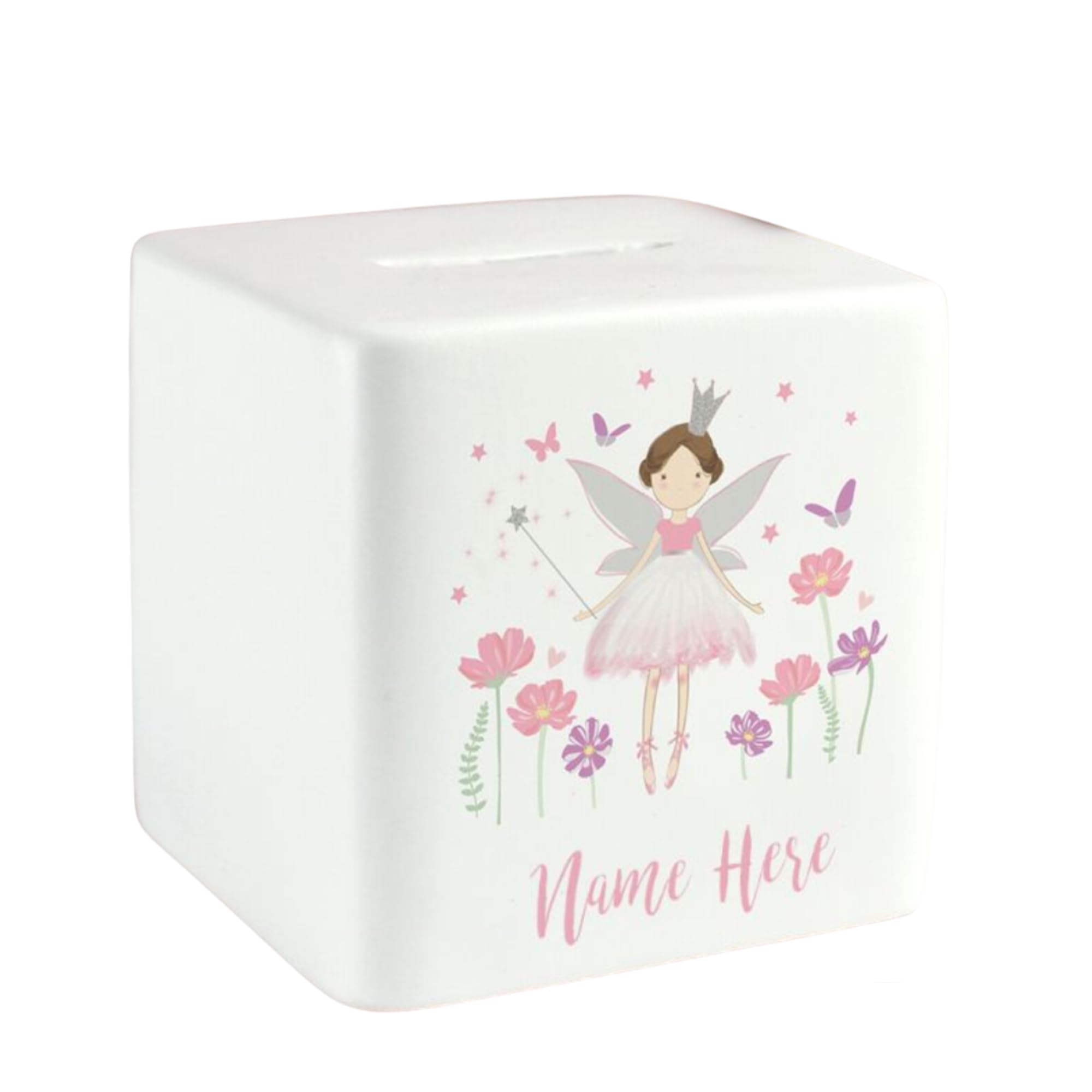 Personalised Fairy Princess Money Box. Ceramic Money Box.