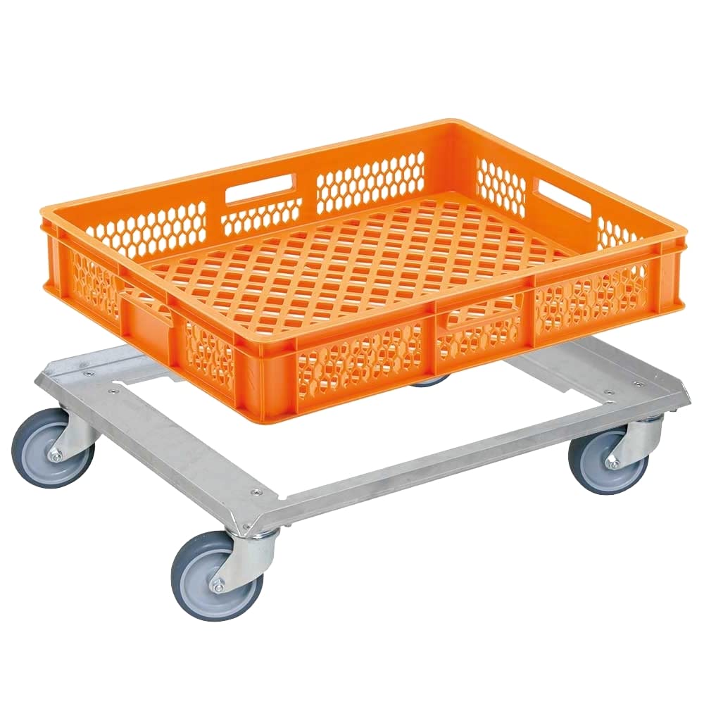 Edelstahl-Roller für Kuchenblechkästen 650x450 mm, offen, Tragkraft 250kg