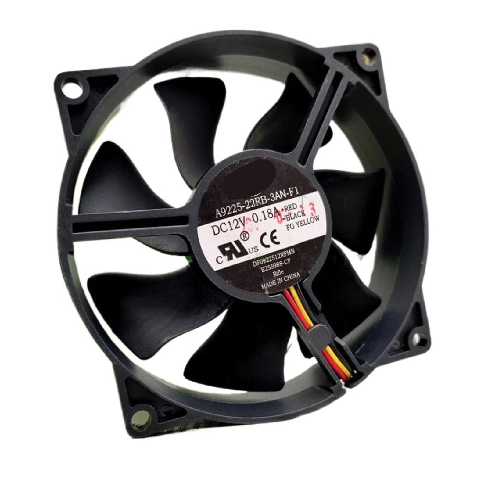 VSPPJYFG 1 pcs A9225-22RB-3AN-F1 9cm 12V 0.18A 3-Wire Fan 9025