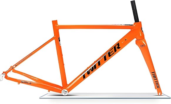 700C Road Bike Frame   Lightweight Aluminum Alloy Rim Brake Frameset with Carbon Fork, 44-56mm Tapered Head Tube, Semi-internal cable routing   46/48/50cm Racing Build