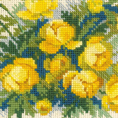 Image of RIOLIS - Globe Flower 1515, Floral Cross Stitch Kits 7.75 inchX7.75 inch, Cross Stitch Kits for Beginners & Advanced, Crossstitching Kit Adult, Embroidery Counted Stitching Kit