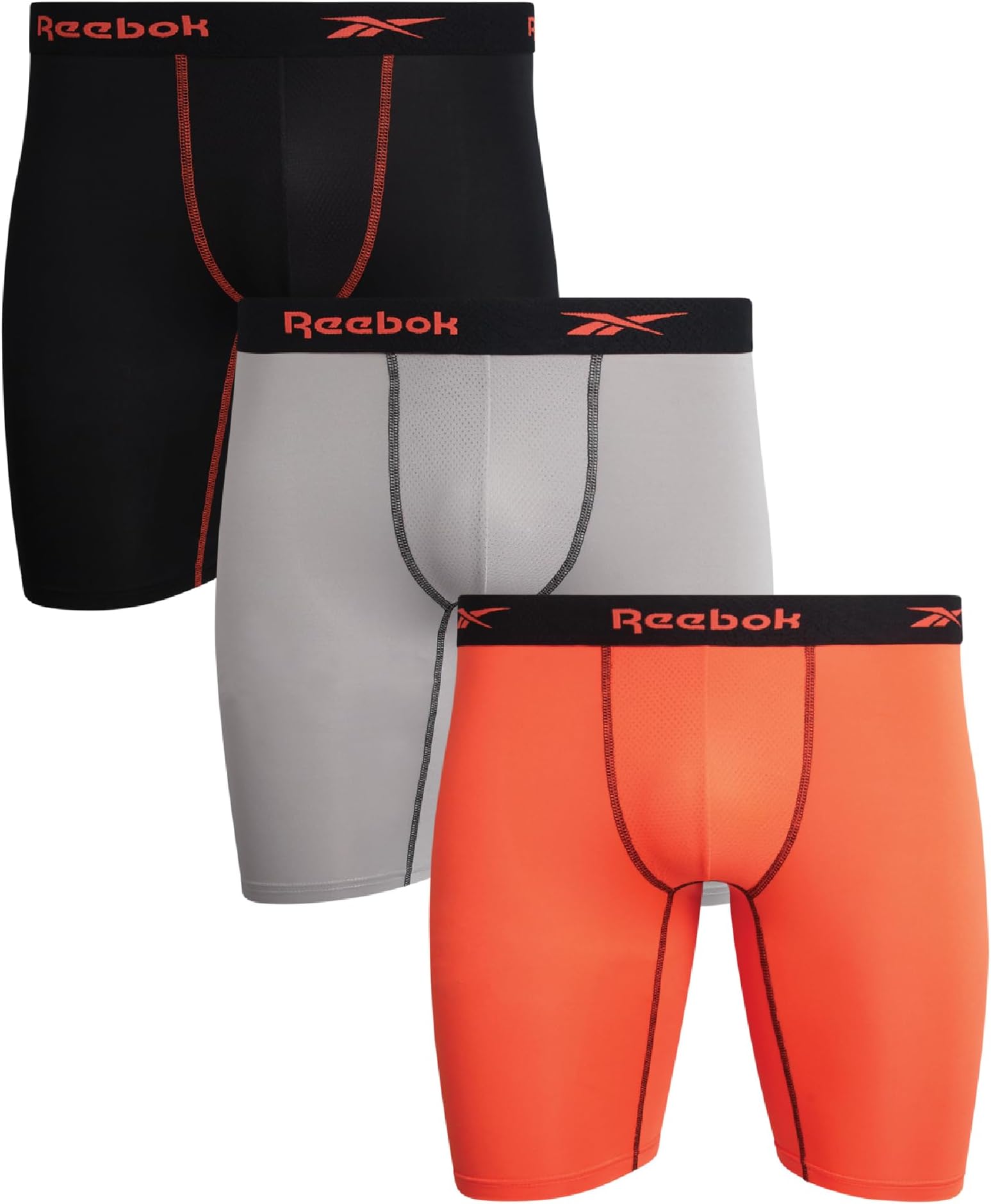Men's Compression Long Length Performance Boxer Briefs (3 Pack)
