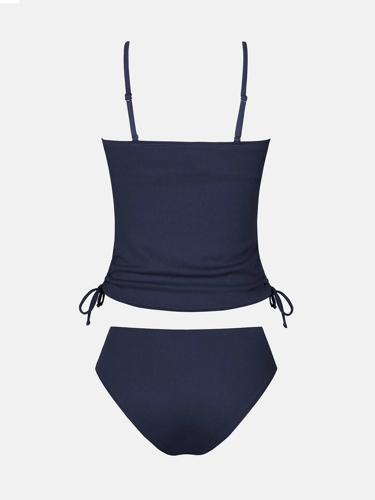CUPSHE Damen Tankini Set Camisole Geraffte Kordelzug High Waist Badeanzug