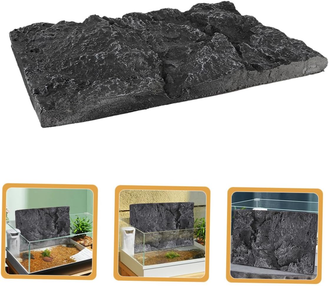 2pcs Rock Aquarium Background Board Lightweight Pu Material for Fish Tank and Reptile Box Decor Safe and Landscape Panel for Aquatic Scenes