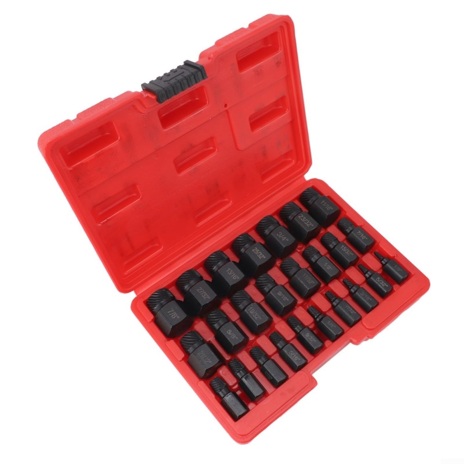 Set di estrattori per viti a testa esagonale, per viti in acciaio CRV per viti rotte e raccordi, kit da 25 pezzi con custodia