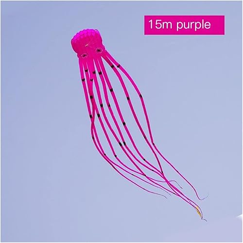 Miniatura 3 de Cometa de pulpo suave, cometa de calamar, cometa de pescado, cometa 3D, pulpo tridimensional, antiviento, cometa gigante de pulpo de playa (color