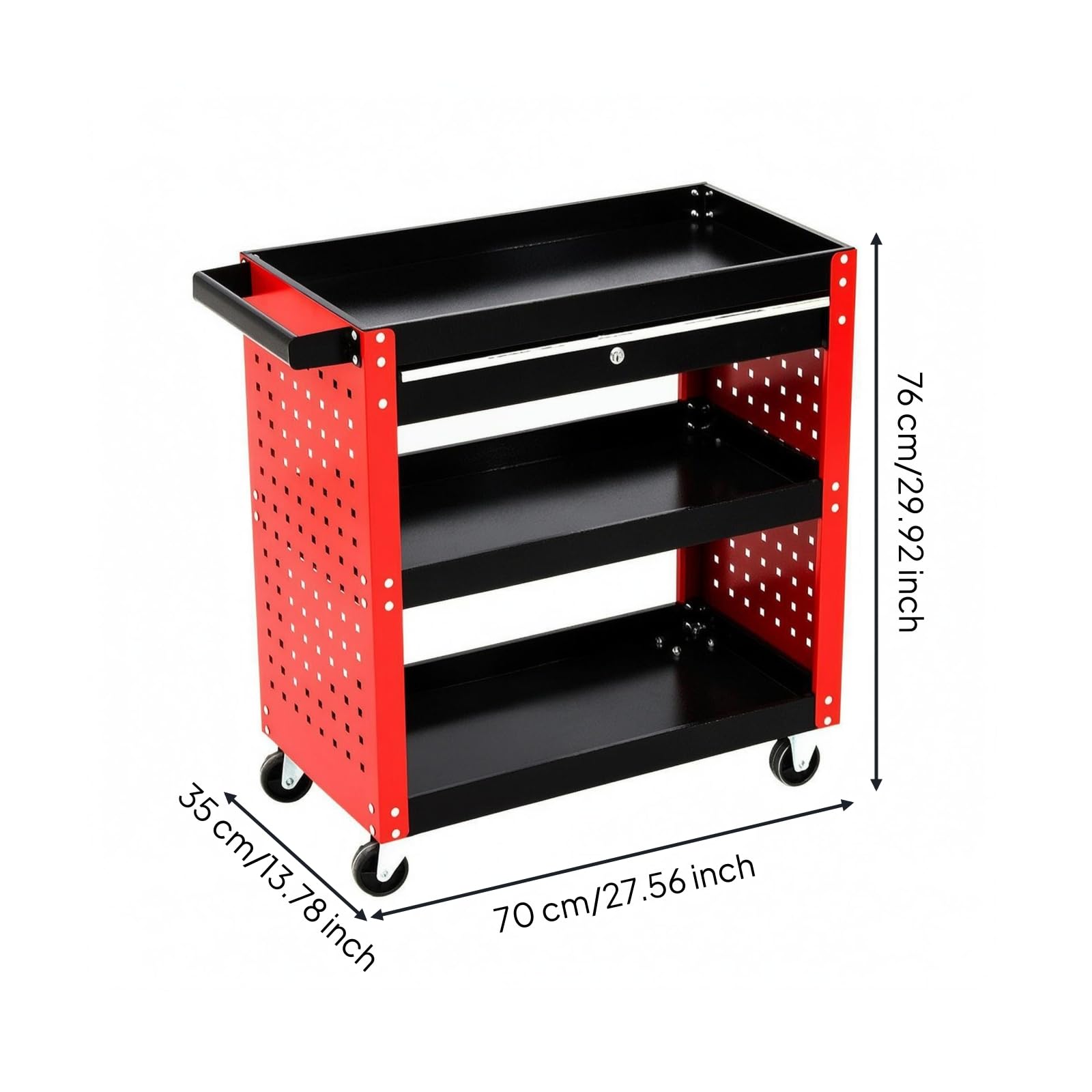 Carrello Portautensili Mobile Carrello Attrezzi Carrello Officina Carrello Riparazioni con Struttura in Acciaio a Tre, style to 2