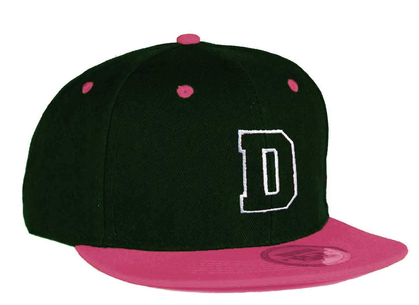 Mfaz Morefaz Ltd Boys D Mfaz Morefaz Lt Youth Kids Hat Snapback Pink Flat Peak Hat Girl Baseball Cap A-Z Alphabet (D)