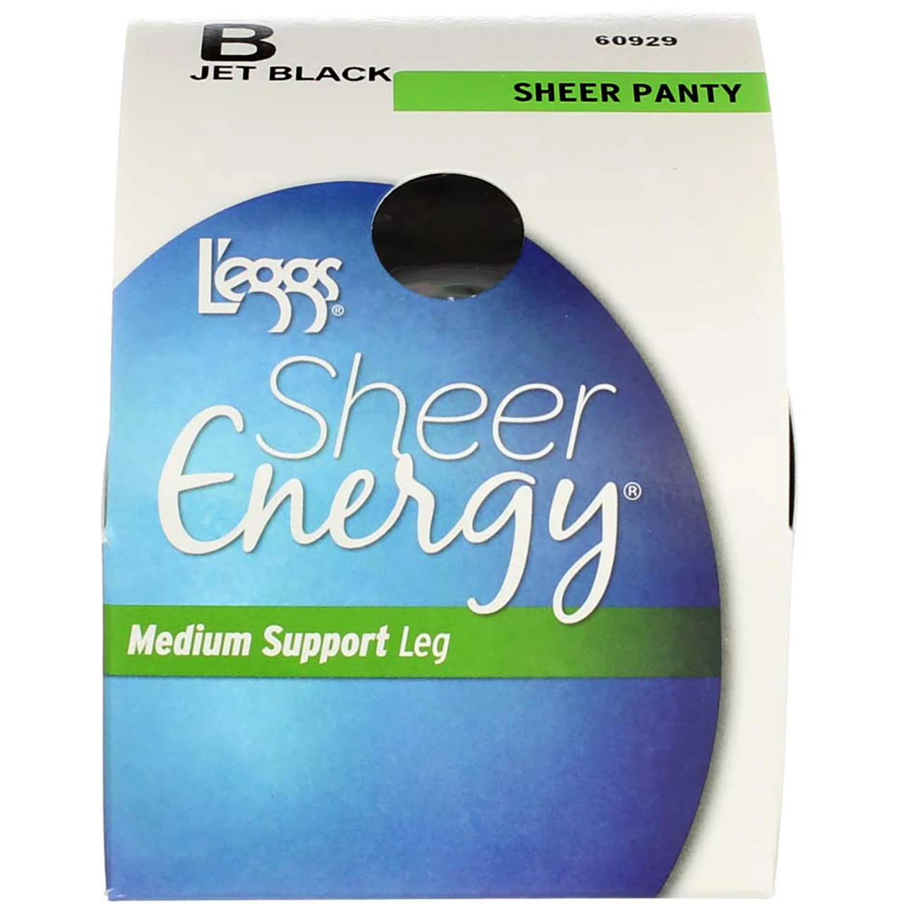 L'eggs Women's Sheer Energy Toe Pantyhose, Jet Black, B