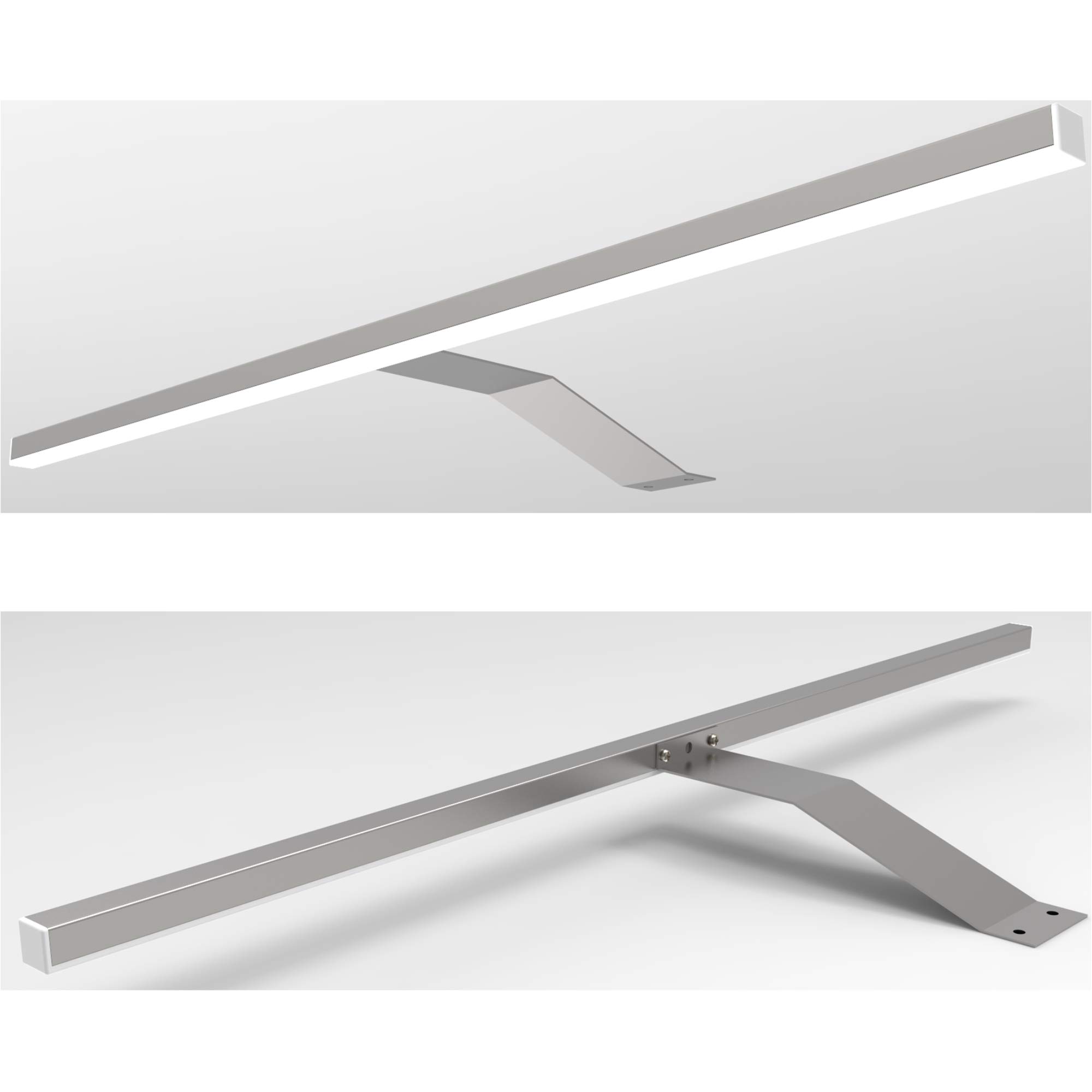Lampa LED do szafy na ubrania, oświetlenie szafy, zestaw 1 – 4 szt. chrom / srebrno-szary 600 mm, powierzchnia: chromowana, wybór: zestaw 3 szt. ciepła biel