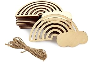 32 Pack Wood Rainbow Wall Hanging Ornaments