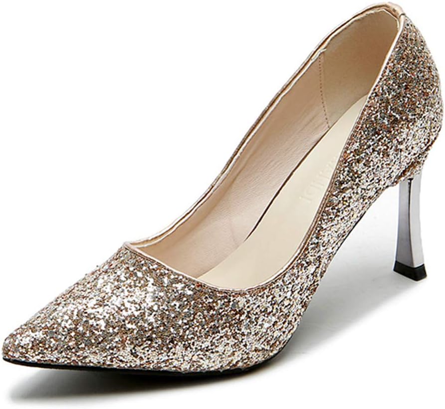 Amazon | [MerryCo] グリッター パンプス キラキラ レディース ラメ