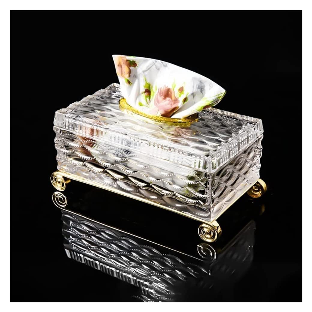 Moderne Tissue Box Tücherbox Organizer Crystal Creative Tissue Box Dekorative Papierbox Kosmetiktuchhalter Für Die Küche Und Das Esszimmer Kosmetiktücherbox(L)