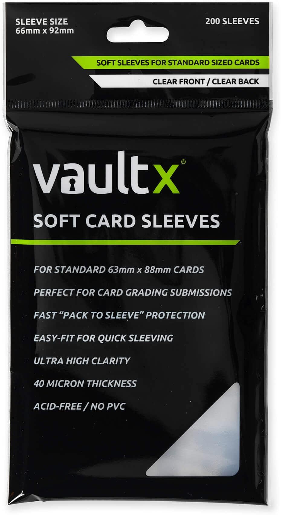 Soft Penny Sleeves (200 Pack) for Standard Trading Cards TCG, Clear High Clarity
