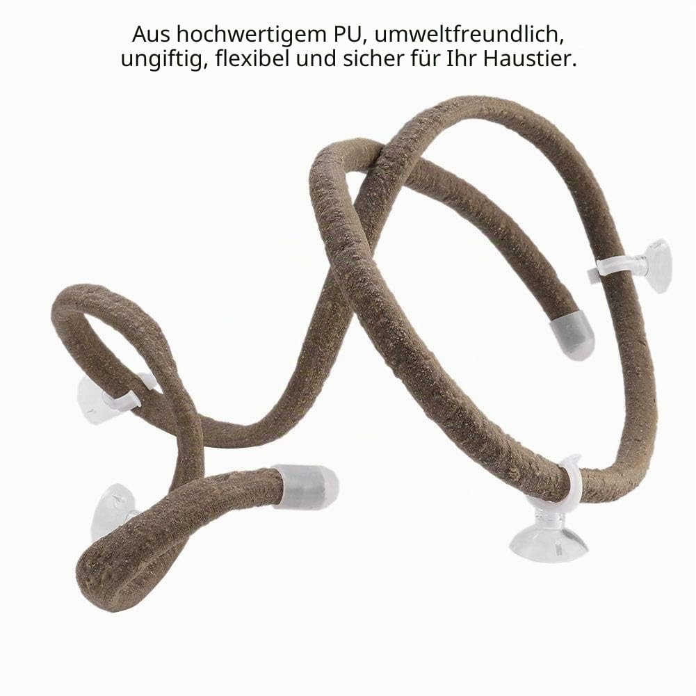 Reptile Climbing Branch 4.92ft Flexible Reptile Jungle Vines Terrarium Rattan Pet Habitat Dekor mit Saugnäpfen für Chameleon Lizards Gecko Climbing(L)