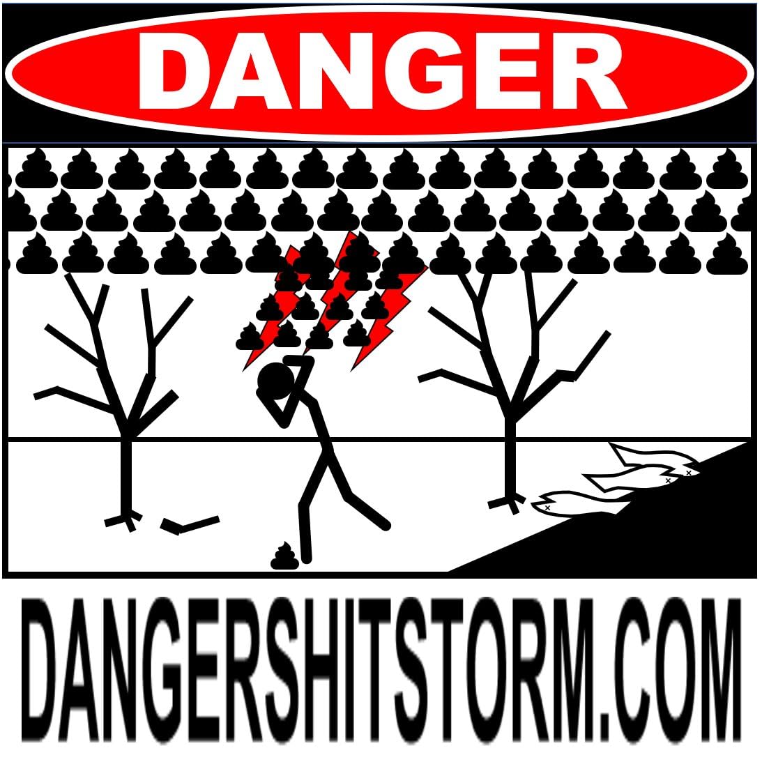 Danger Shit Storm Stickers, 4.25"x4.25", 3 Pack