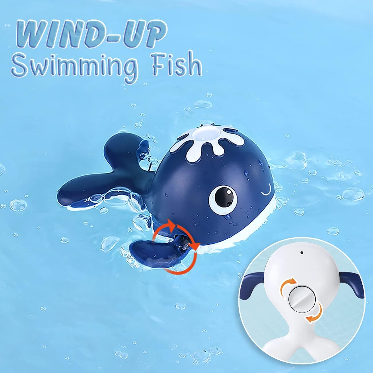 Bessentials Magnet Baby Bath Fishing Toys - Wind-up Swimming Whales Bathtub Toy Fishing Game, Water Tub Toys Set with Fishing Pole & Net for Toddler Kids 3 4 5 6 Years Old : Toys & Games