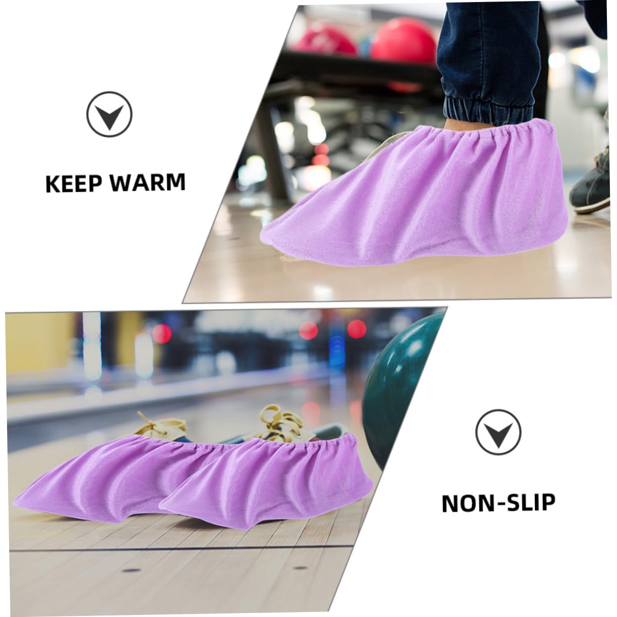 UKCOCO Bowling Shoes Protector Shoe Extender Durable Easy-on Anti-Slip Covers for Indoor Games