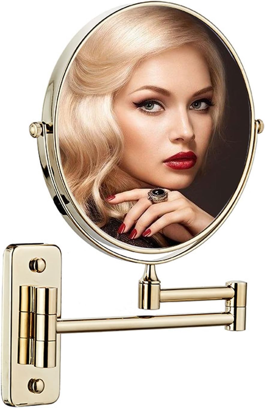 BhjKL Wall Mounted Makeup Mirror, 1X/10X Magnifying 8