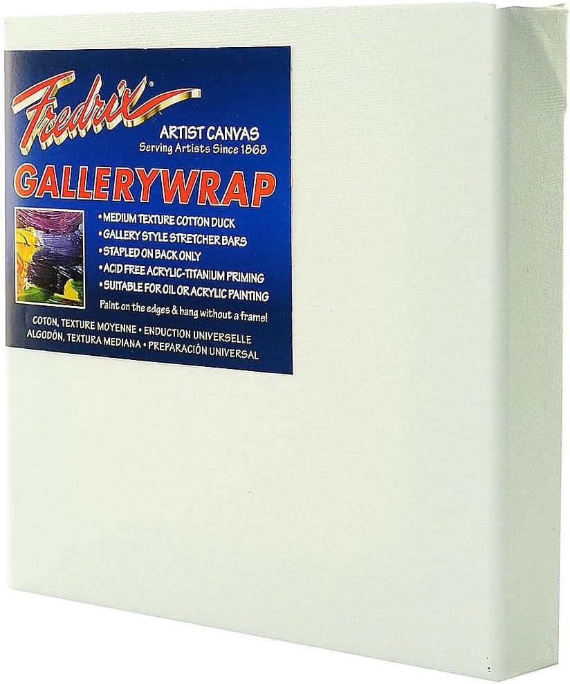 Fredrix 50770 Gallery Wrap Stretched Canvas, 12 by 12-Inch