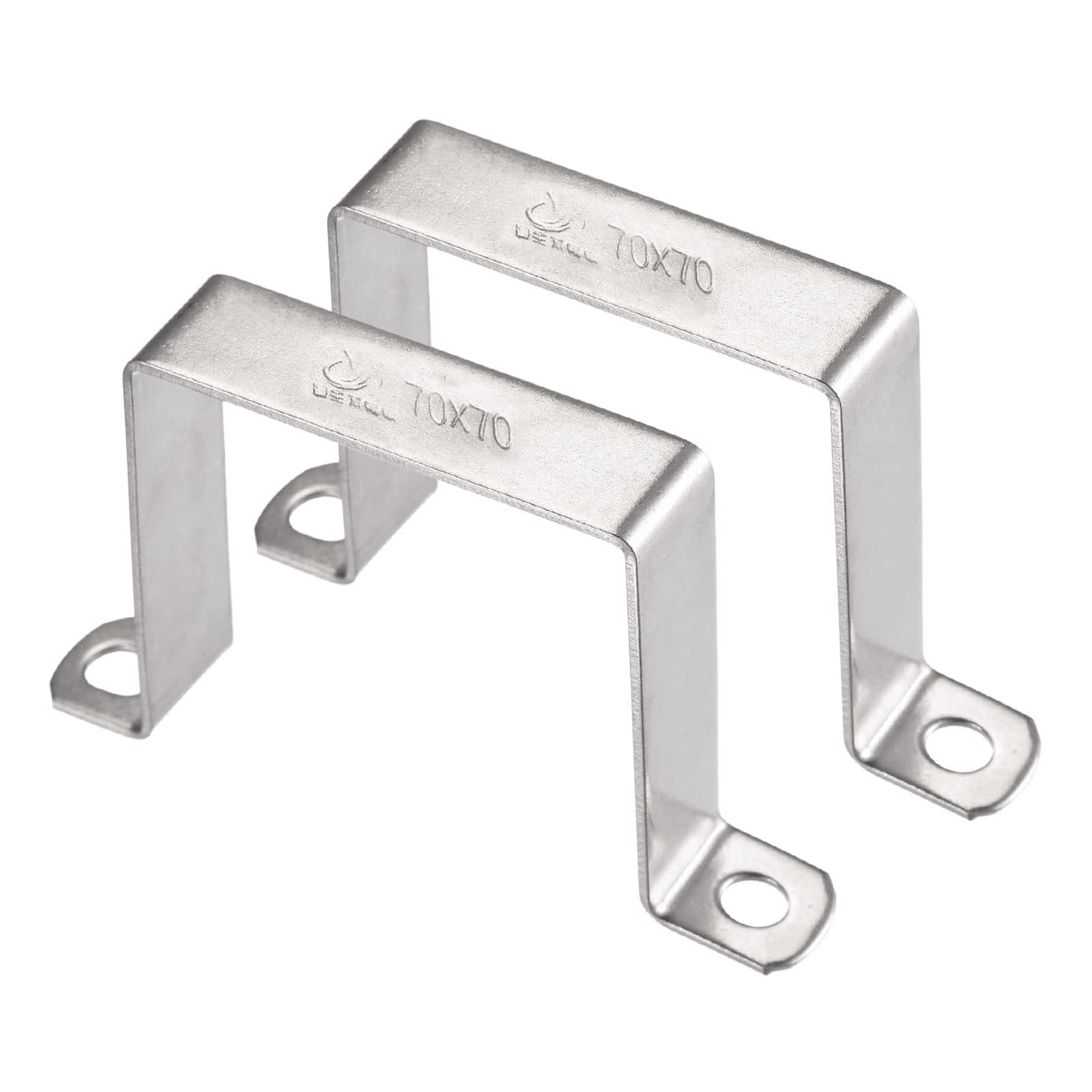 Unifizz 68 x 72mm U Shaped Strut Connector Bracket 304 Stainless Steel Door Closed Bar Holder 6pcs
