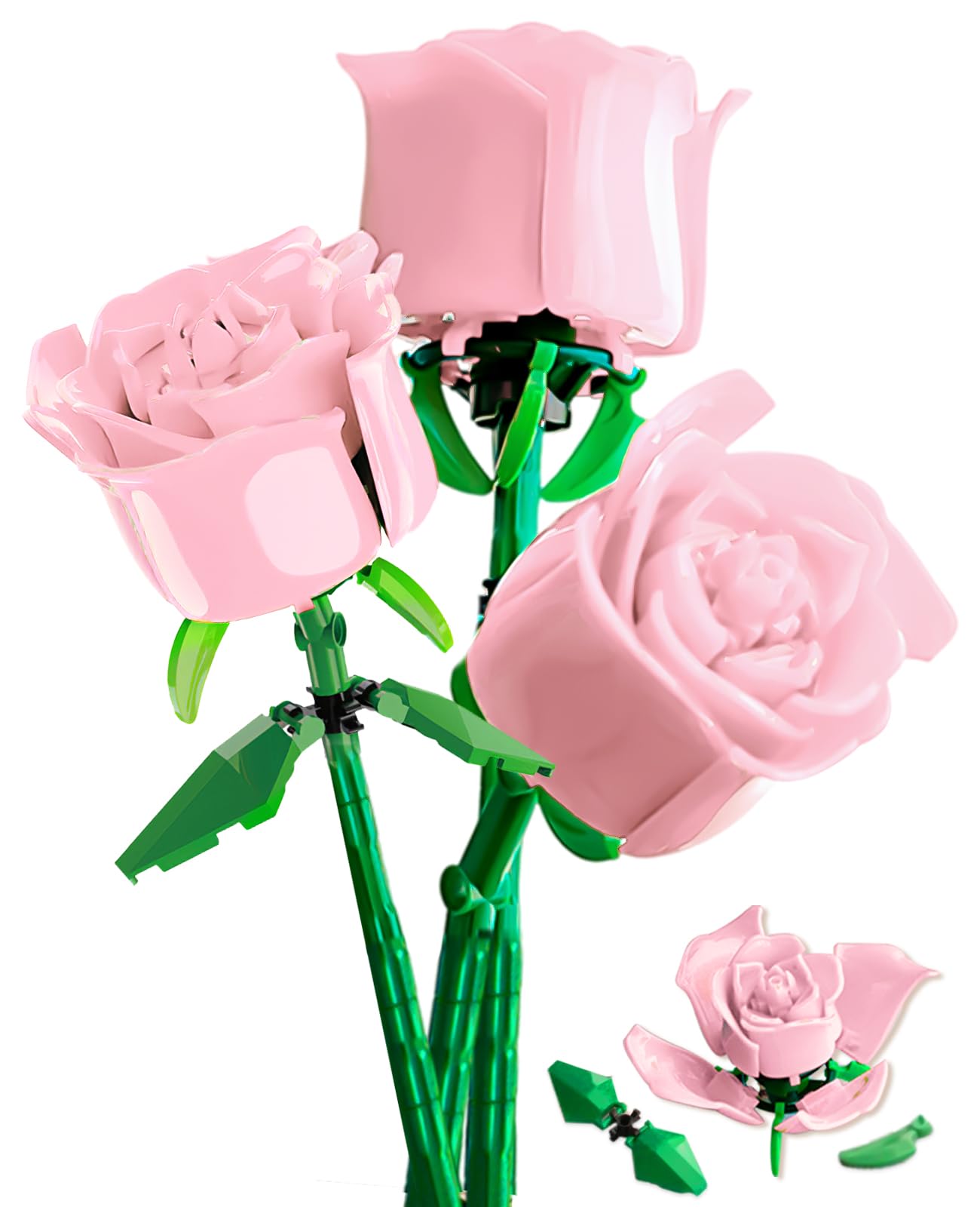 Mothers Day Rose Flowers Bouquet Building Kit 183 Pcs Bricks Toys Gifts for Mom Grandma Him Her Valentines Day Christmas Decor Birthday Gift Ideas