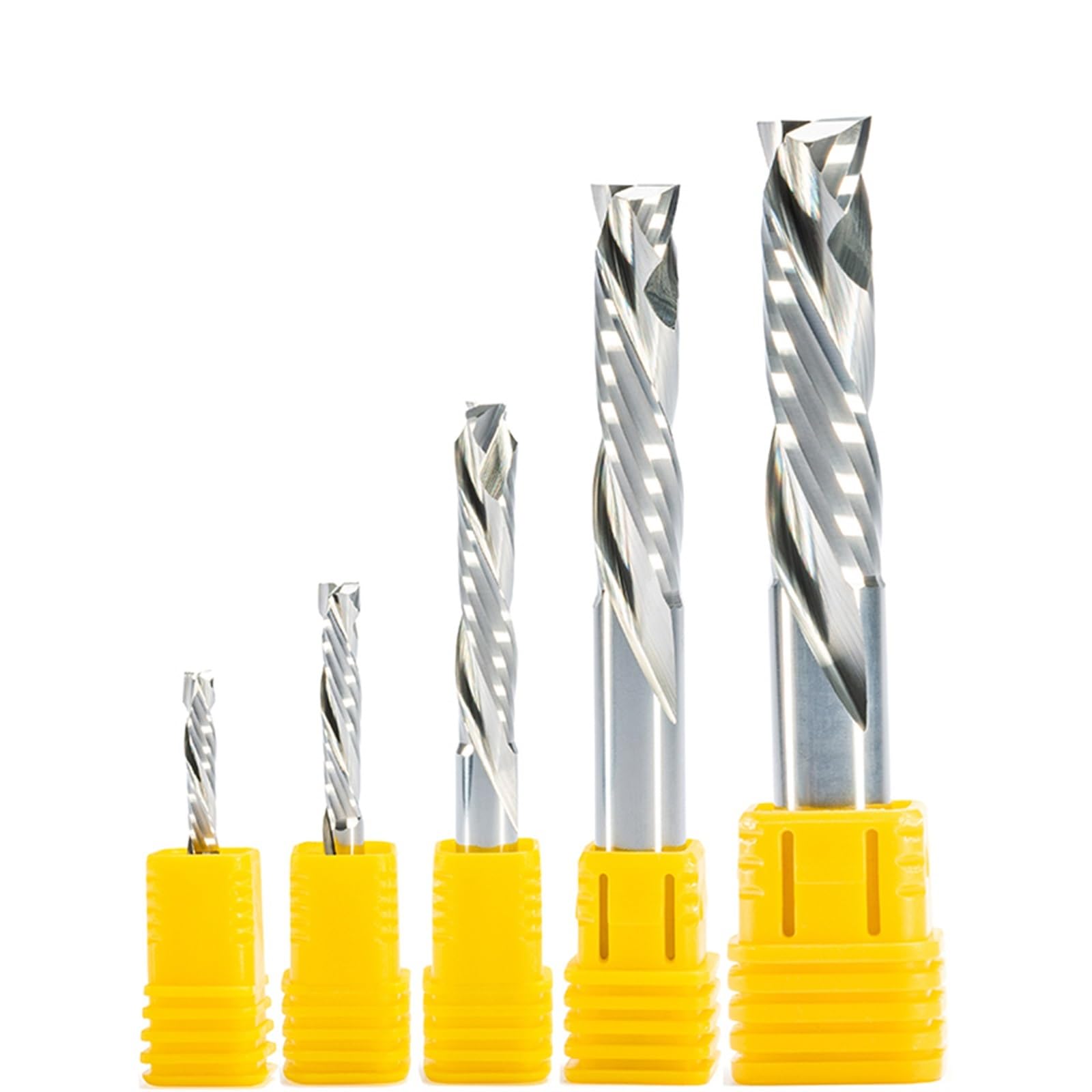 Fresas,Fresas de Metal Duro, 5 Piezas de Brocas for enrutador, vástago con Corte hacia Arriba y hacia Abajo, Dos Ranuras, Fresa de compresión en Espiral, Cortador de Madera(3.175x22)