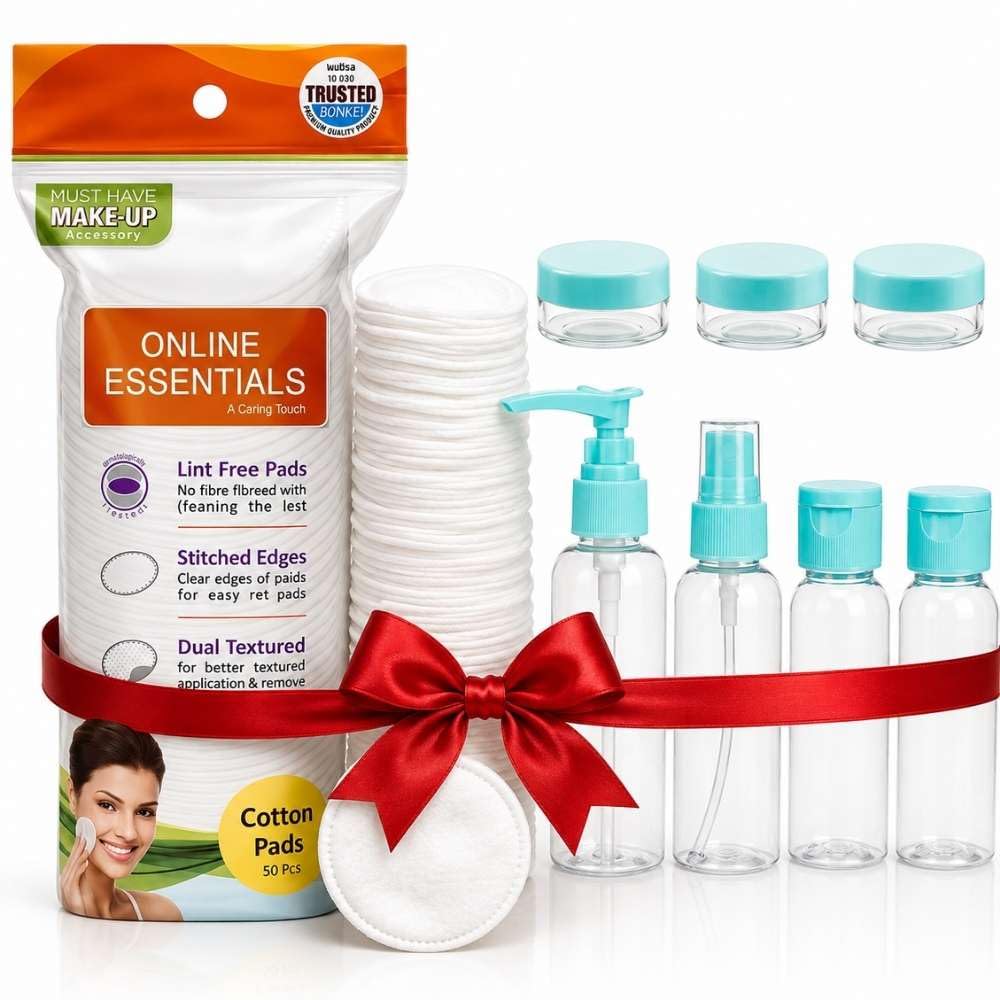 100% Pure Cotton Pads 50 Pcs with Refillable Travel Shampoo Bottle Set, Mini Travel Containers for Toiletries, Skincare & Beauty Essentials, Leak Resistant Portable Travel Kit-image-34