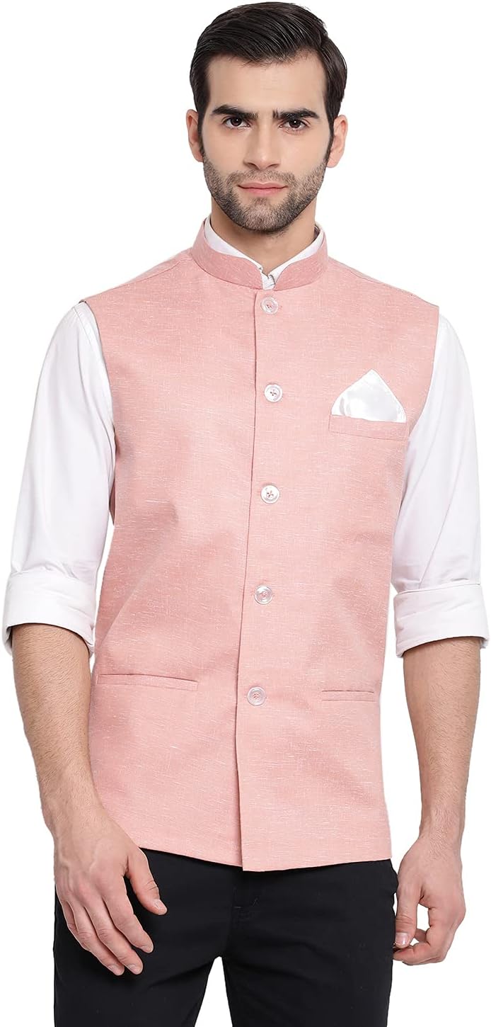 VASTRAMAY Men's Cotton Blend Standard Length Jacket