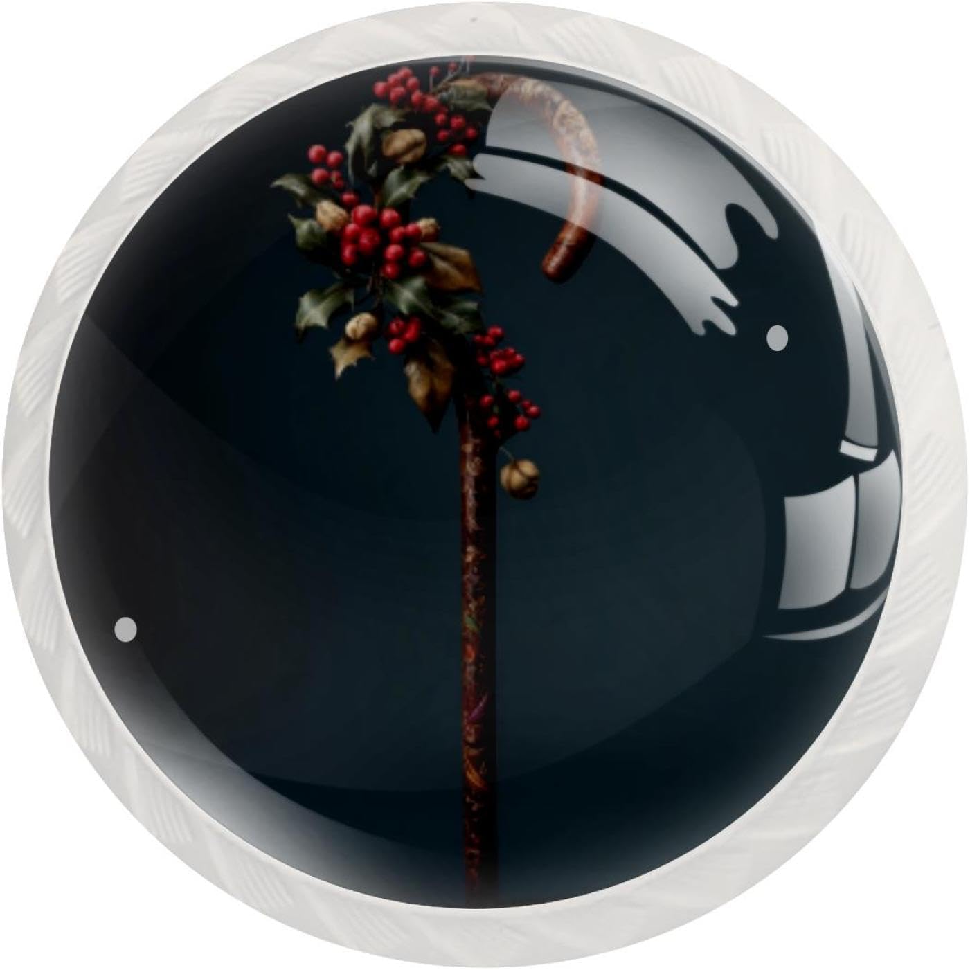 Christmas Crutch Decorative Drawer Knobs Gift Set, Beautiful Pattern Cabinet Pulls for Kitchen Bedroom Bathroom Dresser Wardrobe Decor