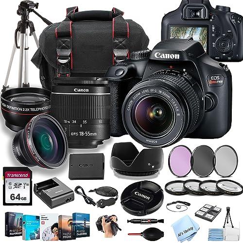 Canon Rebel T100 DSLR con Lente Zoom 18-55mm 64GB Bundle miniatura 1