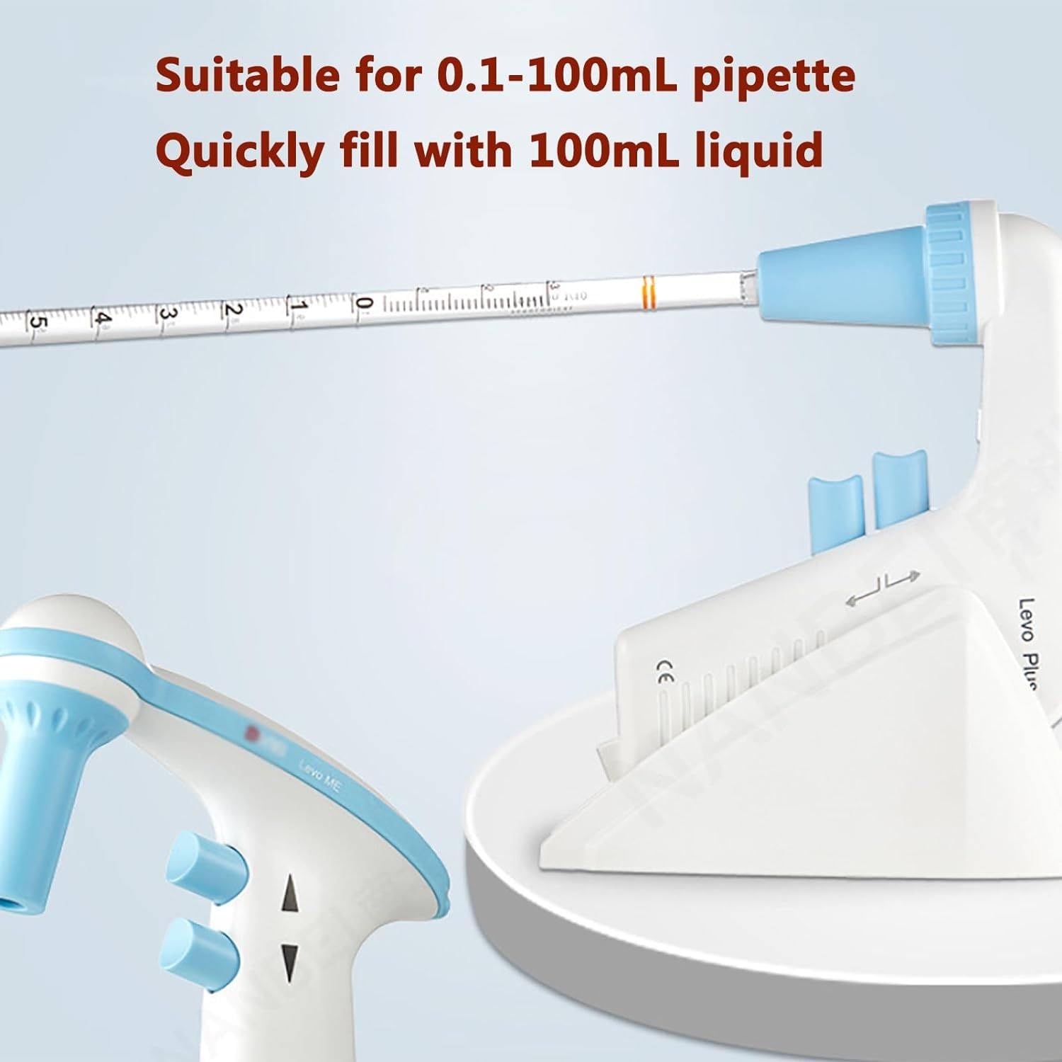 Elektrische Pipette Automatische Motorisierte Pipettenfüller Pipettensteuerung für Biologie Chemielabor Geschwindigkeit einstellbar 0.1-100 ml, Verhindert Das ZurüCksaugen Von FlüSsigkeiten