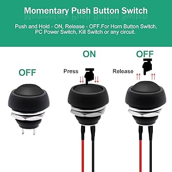16mm Momentary Push Button Switch Momentary Pushbutton Switches 6A/125VAC 3A/250VAC Round Switch