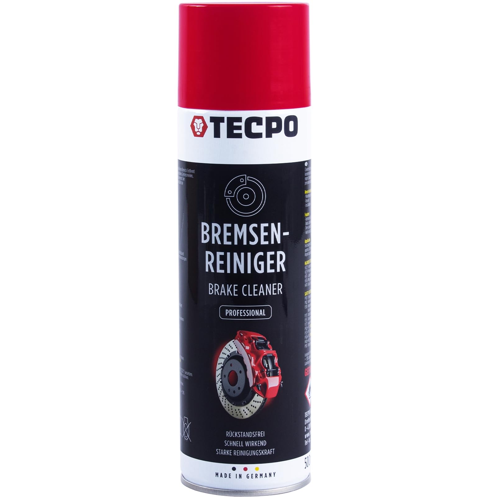 TECPO Lot de 30 nettoyants universels pour freins - 500 ml - Valve à 360° - Sans acétone - Anti-corrosion
