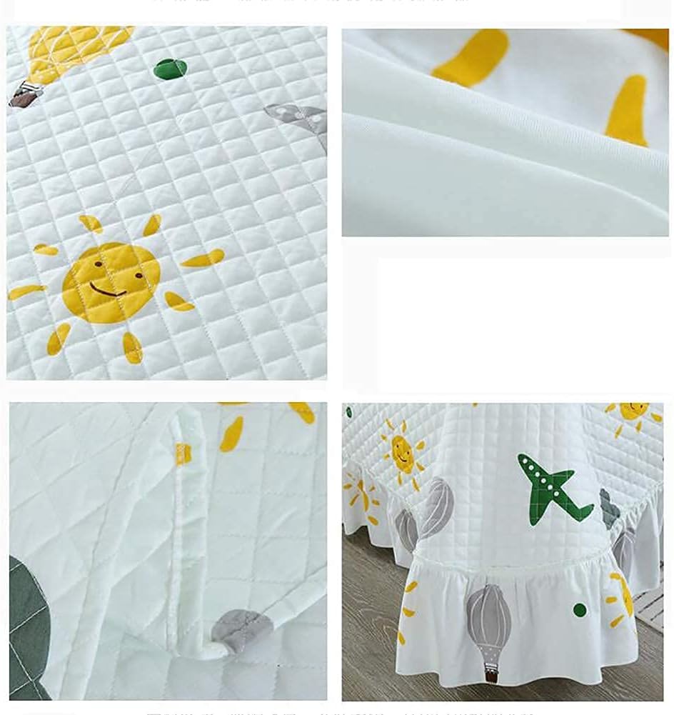 花柄プリントキルトベッドスプレッド、コットン快適で通気性に富んだフリル付き、ダブル/キング 250x260cm(98x102インチ) flower-flag コットンキルト ロングマット 約50×180cm｜インテリアレース・テーブルクロス・うさぎ雑貨・刺繍とキルトのお店｜アミ  ブルージュ