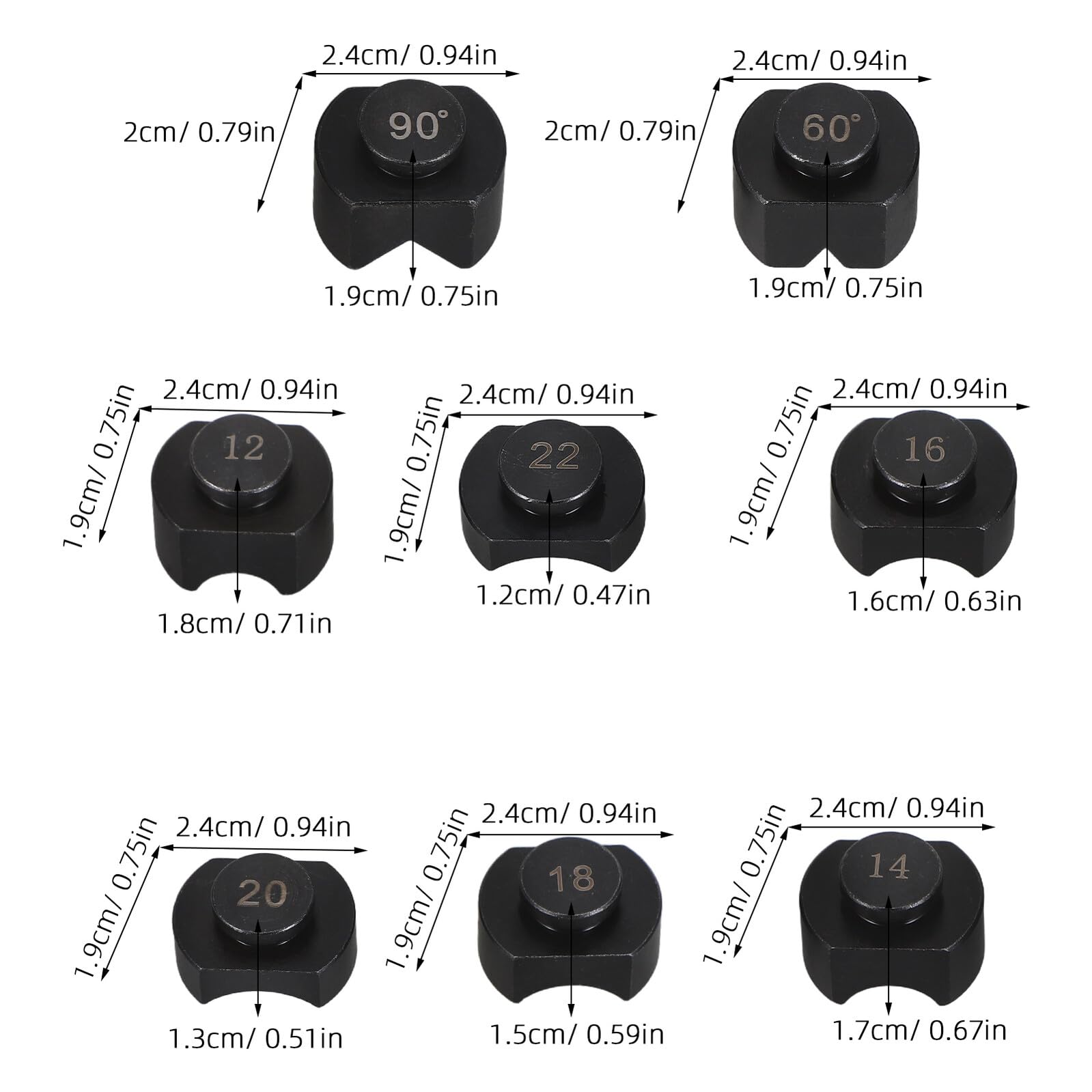 Alipis Molde para Doblar Anillos 8 Piezas Accesorios de Acero Cromado Endurecido para Dobladora de Joyas Matrices de Repuesto para Fabricación de Anillos Herramienta para Artesanía y