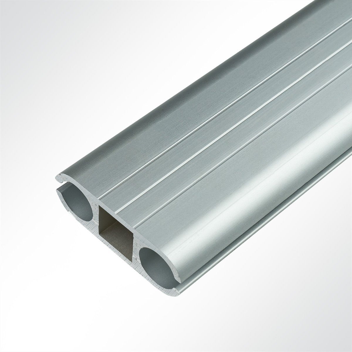 Doppelkederschiene Doppelkederleiste Doppelkederprofil 22x59mm eloxiert 3m Grau Ø16mm für Keder 6-15mm
