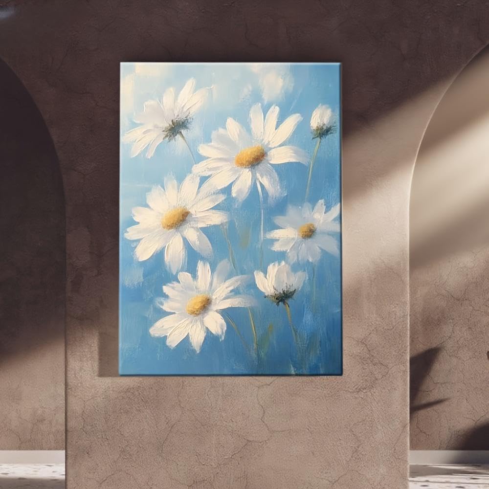DFZEWKI 1pc Modern And Canvas Printed Painting Daisies Suitable for Home, Bedroom, Kitchen(60x80cm(24x31in)/No frame)