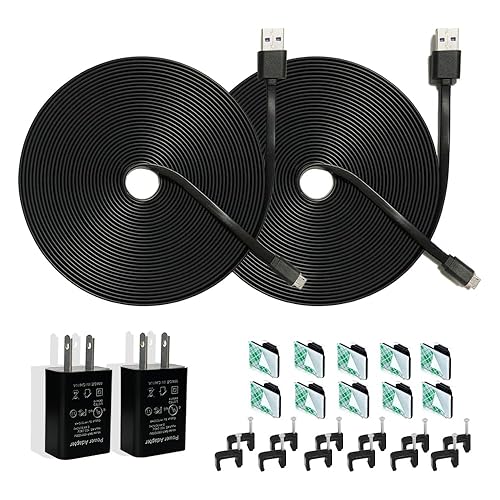 Cable de extensión de alimentación de 20 pies con adaptador para Wyze Cam V3V4OGV3 Pro (no para Wyze Pan v3), Blink Outdoor (3 generación)XTXT2Mini,
