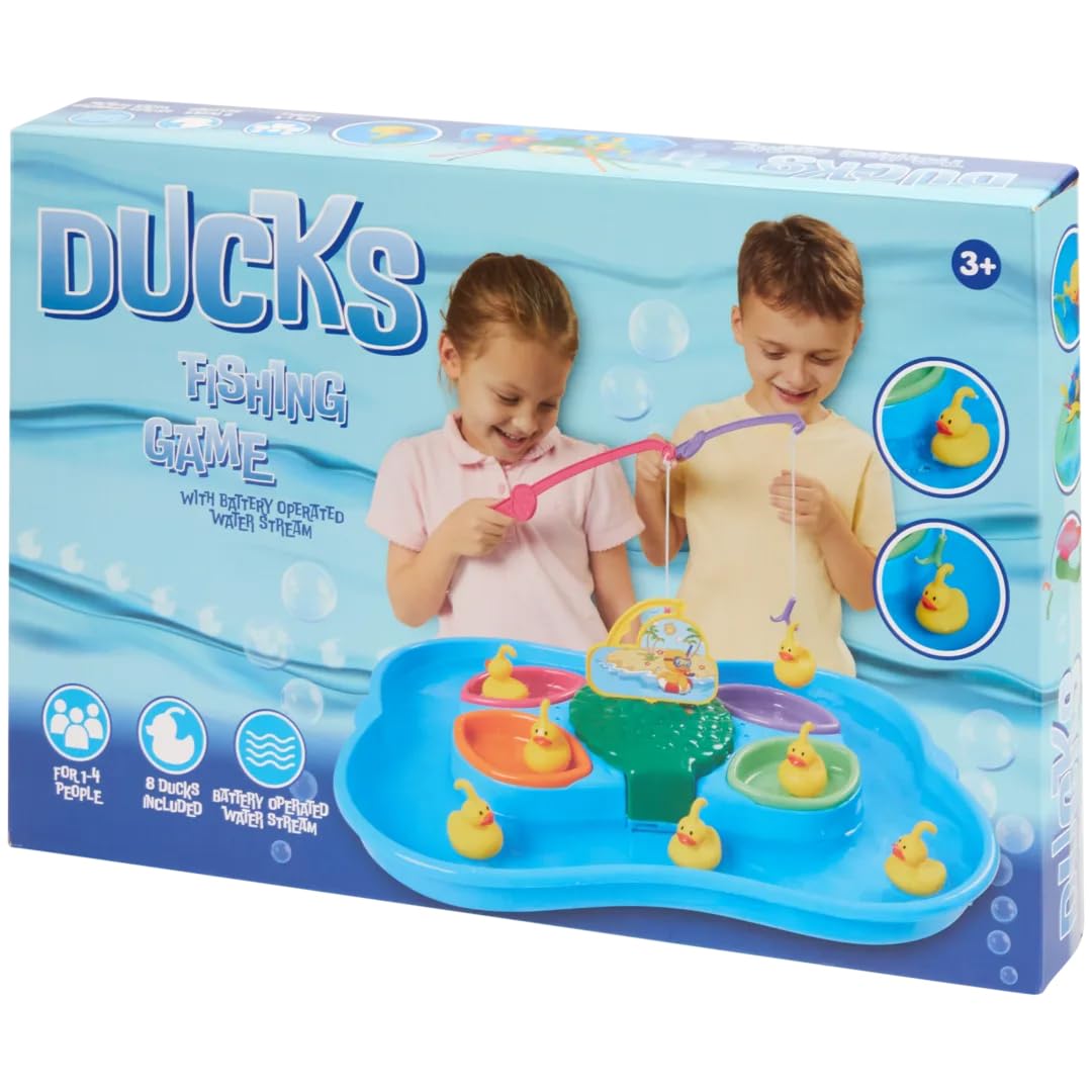M7 Packaging Ducks Fishing Game with Battery Operated Water Stream, Educational Toy, 3+ Years, Fine Motor Skills Development