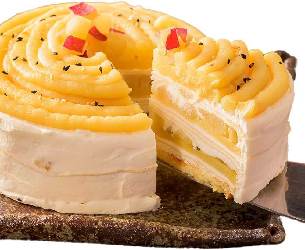 シュシュクレープ クリスマスケーキ さつまいも 紅はるか モンブラン ミルクレープ ケーキ 4号