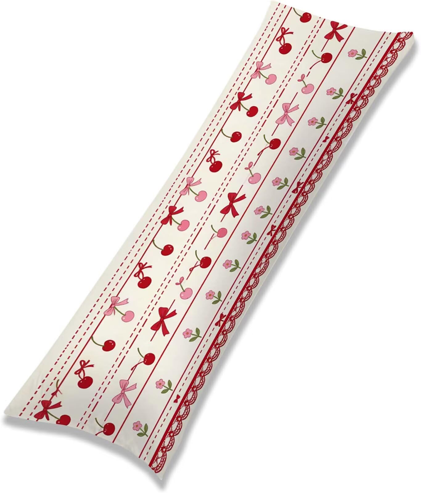 Rosso-15 Federe Cuscino Letto 50 x 150 cm, Grande Cuscini per Divano Lino, | Doppia Faccia Stampa, Frutta Fodera per Cuscino Decorativa, con Cerniera, Cuscino per Dormire Sul Fianco j-222