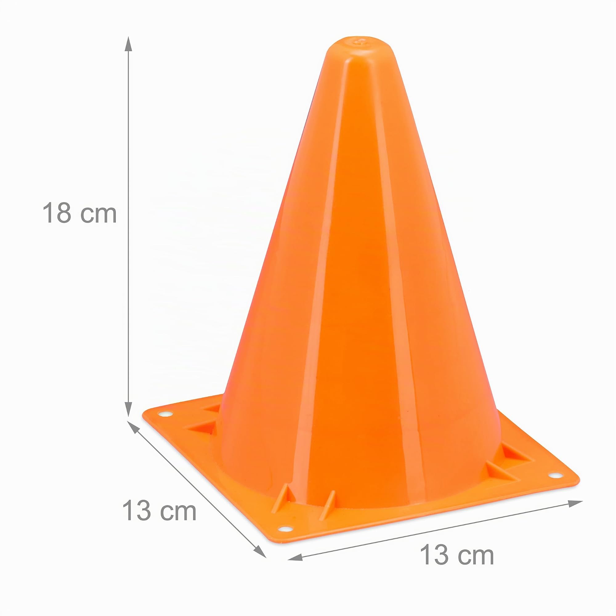 relaxdays Cône de signalisation en Lot de 20, plots, pour Enfant, 18 cm, entraînement, Football, Sport canin, Orange